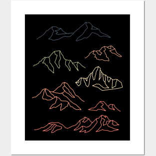 Mountain Line art Posters and Art